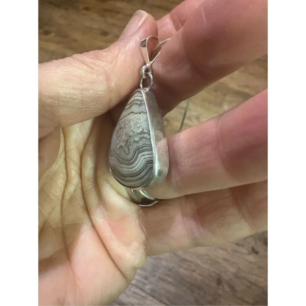 Necklace, Jasper & Silver Pendant, NEW, Sterling Silver, Handmade, Artisan